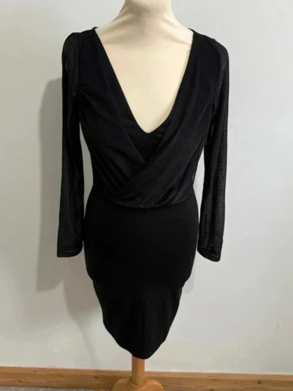 H&M black Mesh sleeve party dress size XS bodycon